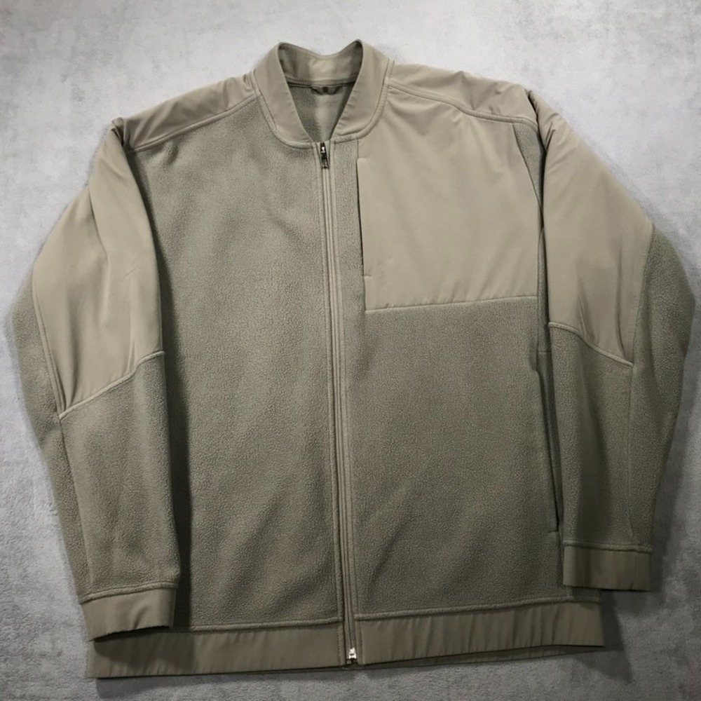 Lululemon Fleece Bomber Jacket Men's Extra Large Olive Green Full Zip